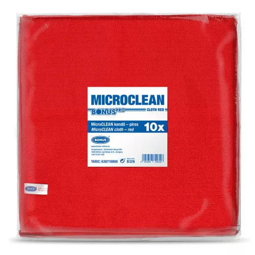 BonusPRO MicroCLEAN mikroszálas kendő 32x32 piros