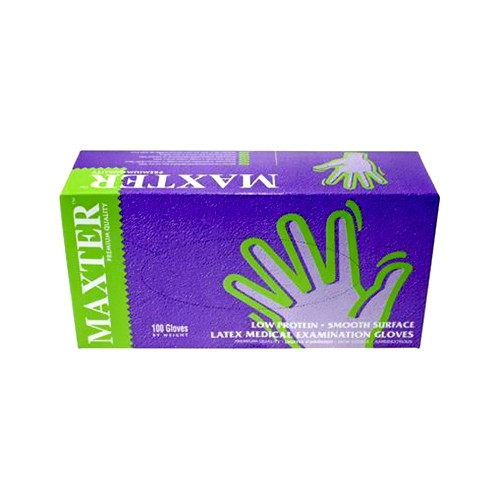 Kesztyű latex púderes 10(XL) Sárga Maxter