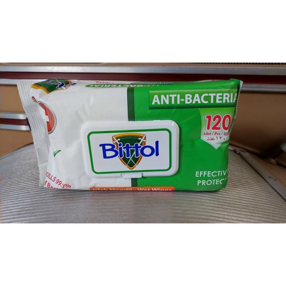 Nedves Fertőtlenítő törlőkendő Antibakteriális Bittol 120lap