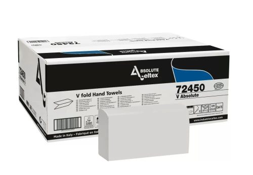 Celtex Absolute hajtogatott kéztörlő recy, 2 réteg, 21,5x21cm, 20x250lap/karton