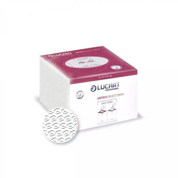 Kozmetikai kendő Lucart Airtech 29x34cm 3réteg 40lap/csomag