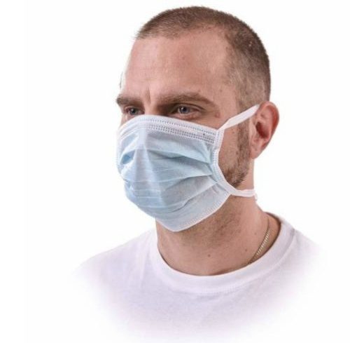 Maszk EÜ 3r kötös, kék 45455 50db/doboz