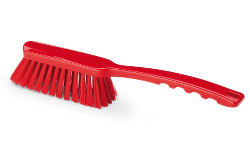 Igeax élelmiszeripari kézi kefe közepes nyéllel piros 0,75mm kemény sörtével