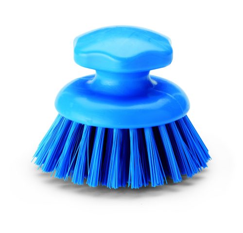 Igeax élelmiszeripari ergonómikus kézi súroló kefe kerek kék, 0,75mm kemény sörtével