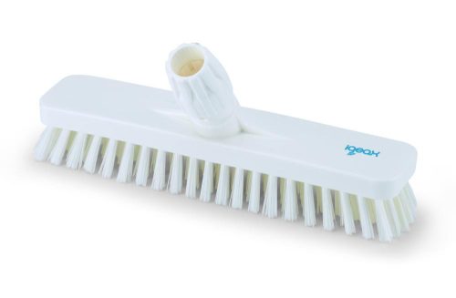 Igeax élelmiszeripari padlósúrolókefe 30cm széles fehér, 0,75mm kemény sörtével