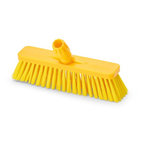 Igeax élelmiszeripari tolóseprű, partvis fej, 30 cm, 0,5mm közepes sörtével, sárga