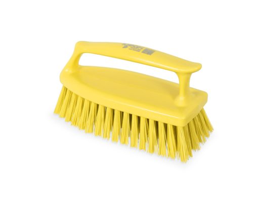 Igeax élelmiszeripari tisztítókefe, függőleges markolattal, Sárga, 0,5mm közepes sörtével