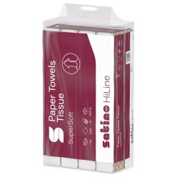   Satino Wepa Prestige W hajtogatott kéztörlő 2 rétegű, fehér, 20,6x32cm, 25x120 lap/karton