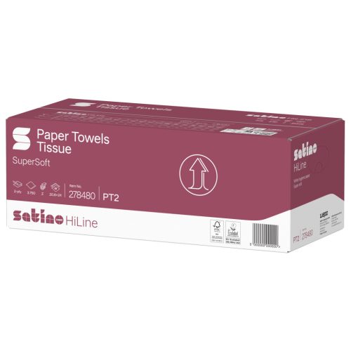 Satino Wepa Prestige Z hajtogatott kéztörlő 2 rétegű, fehér, 20,6x24cm, 25x150 lap/karton