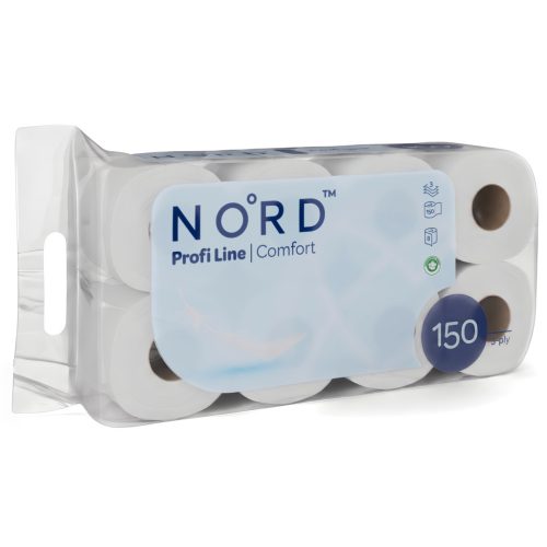 NORD Profi Line Comfort kistekercses toalettpapír 3 rétegű fehér 150 lapos 8 tekercses