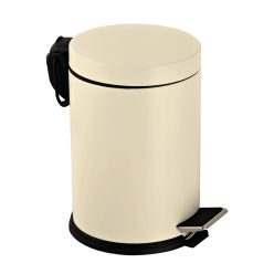  Galvanizált acél pedálos szemetes, kivehető műanyag vödörrel, krém színű, 5L