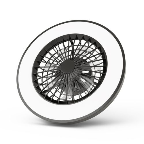 Avide Mennyezeti lámpa ventilátorral Wanda fekete, 2x24W+15W motor, távirányítóval