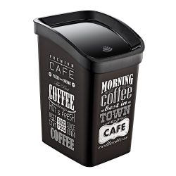  Műanyag Smart Click billenőfedeles szemetes, fekete/fekete mintás felirattal GOGO 23L