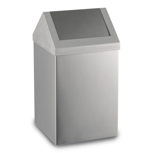 Rozsdamentes acél billenőfedeles szemetes, 16 L, matt