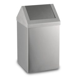 Rozsdamentes acél billenőfedeles szemetes, 36 L, matt