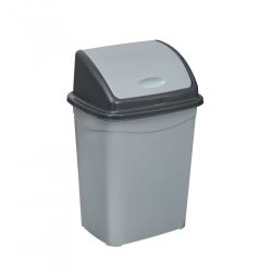   Billenőfedeles szemetes kuka, műanyag, szürke/antracit 9 L
