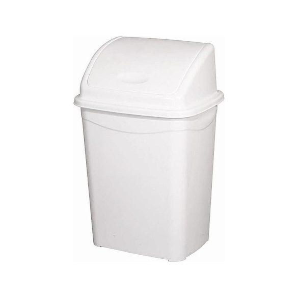 Billenőfedeles szemetes kuka, műanyag, luxury fehér, 16 L 