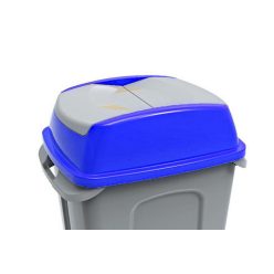 Hippo hulladékgyűjtő szemetes fedél, műanyag, kék, 70L