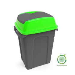   Hippo Billenős Szelektív hulladékgyűjtő szemetes, műanyag, antracit/zöld, 50L