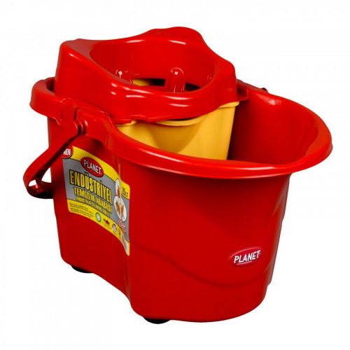 Planet műanyag felmosó vödör kerékkel eco, 20L, osztott