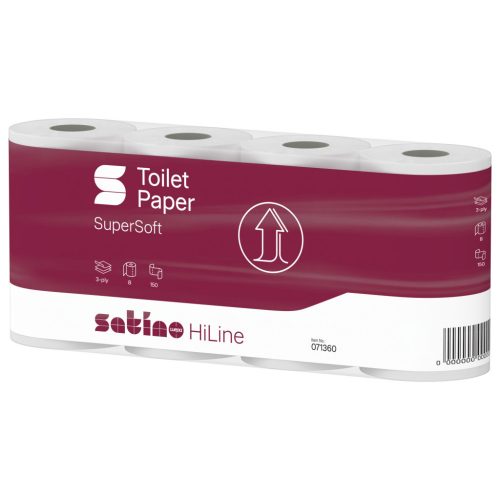 Satino Wepa Prestige toalettpapír 3 rétegű, fehér, 150 lap, 8 tek/csg 8 csomag/zsák