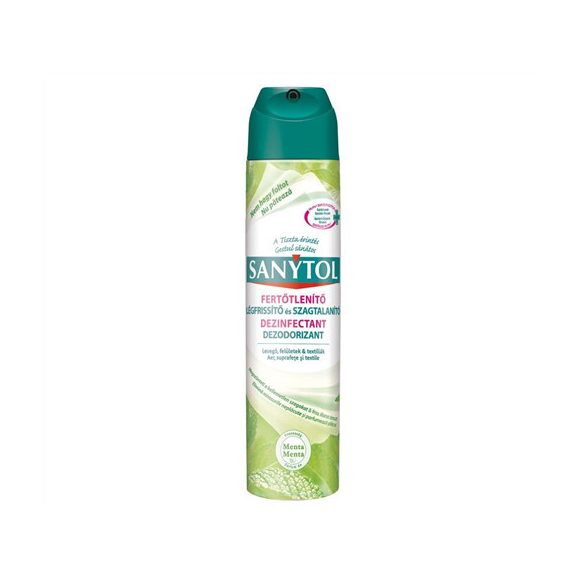 Sanytol fertőtlenítő légfrissítő és szagtalanító 300ml (12db/karton) menta illattal
