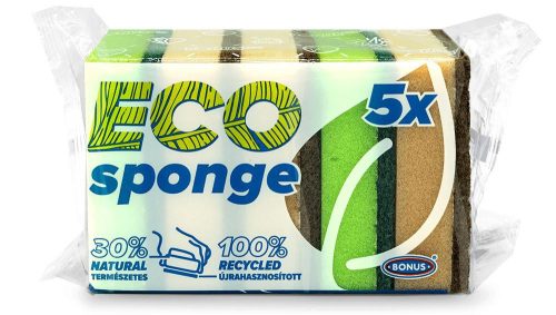 Bonus mosogatószivacs Eco Sponge 5db/csg (20csg/gyűjtő, 300csg/karton)
