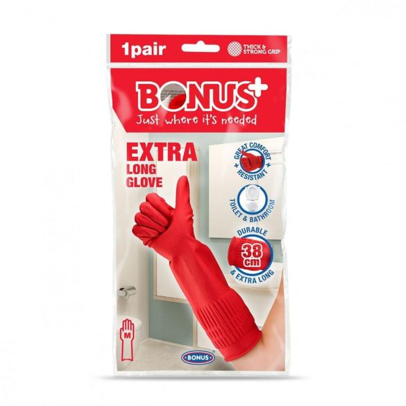 Bonus gumikesztyű extra hosszú 38cm "L" (5 pár/gyűjtő, 50 pár/karton)
