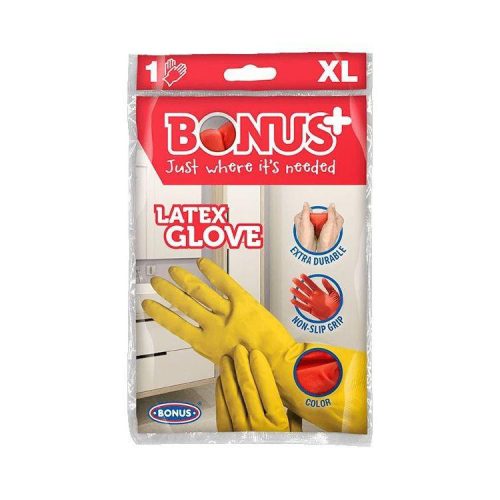 Bonus gumikesztyű háztartási "XL" (10 pár/gyűjtő, 200 pár/karton)