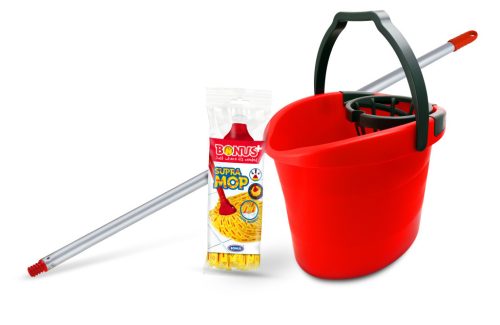 Bonus SupraMop felmosó szett (vödör 18L, csavaró kosár, felmosó nyél, SupraMop) (Kivezetésre került, ameddig a készlet tart)