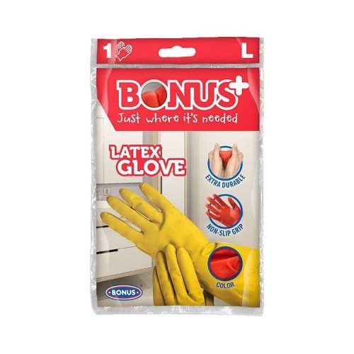 Bonus gumikesztyű háztartási "L" (10 pár/gyűjtő, 200 pár/karton)