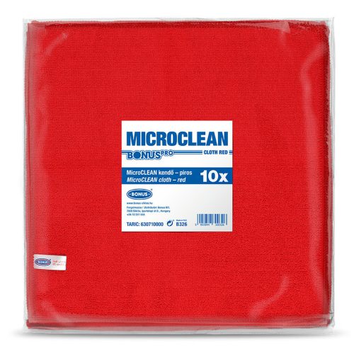 BonusPRO MicroCLEAN kendő piros 10db/csg (5csg/karton)