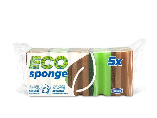 Bonus mosogatószivacs, formázott, Eco Sponge 5db/csg (20csg/gyűjtő, 200csg/karton)